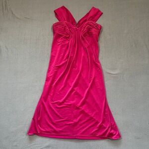 Adrianna Papell Pink Ruched Sleeveless Midi Dress Cocktail Party Formal‎ Size 4
